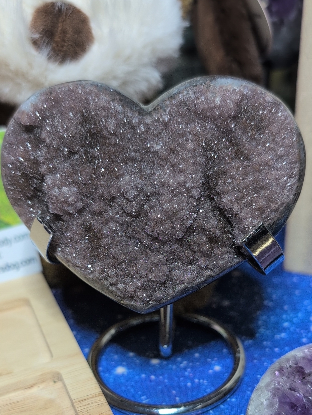 Galaxy Grape Pixie Dust Heart With Stand